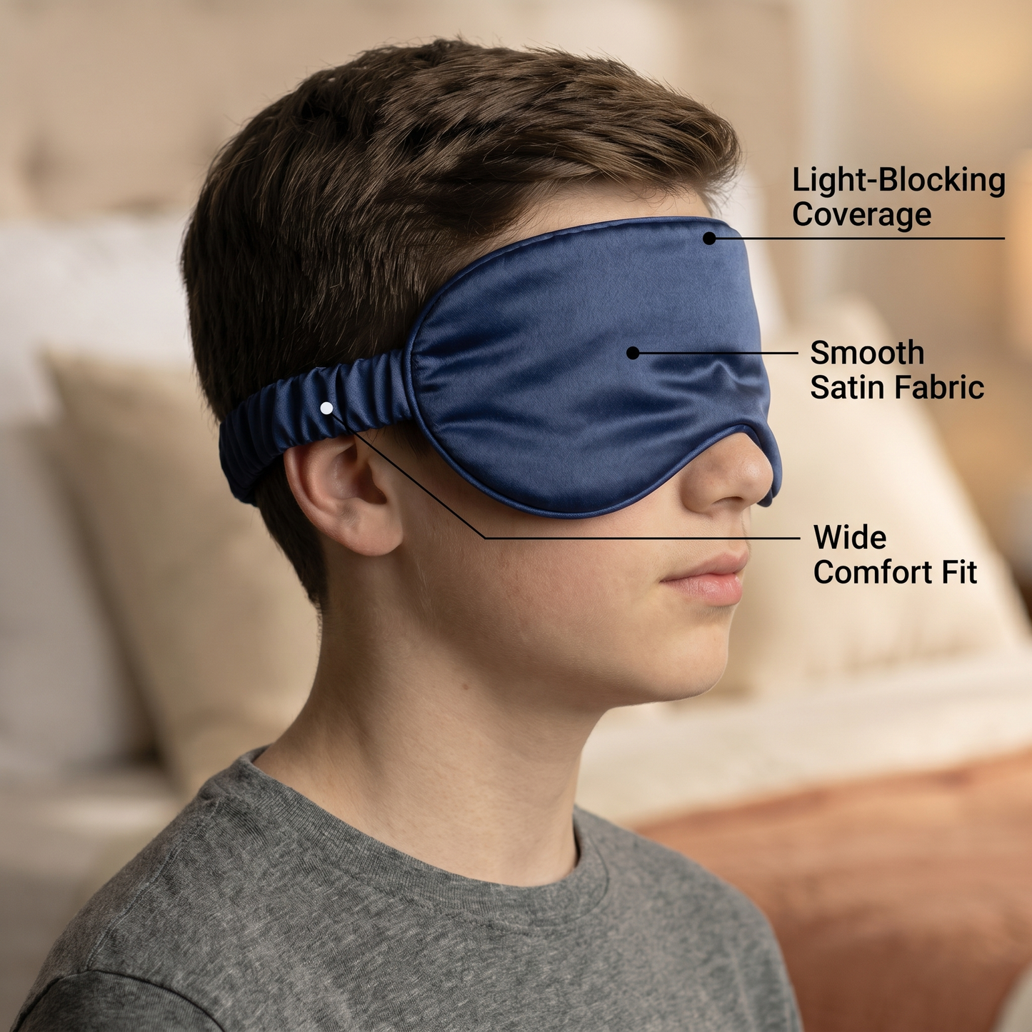 Belvora Sleep Mask - Full Blackout, Comfy Fit