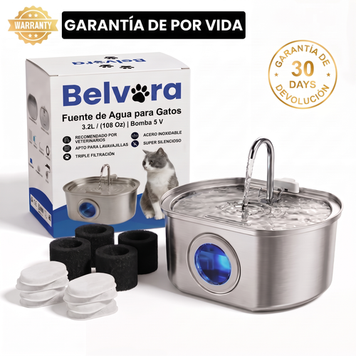 Belvora™ Fuente de Agua para Gatos